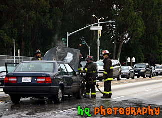 Firefighters & Car Fire