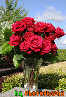 Flowers in a Vase Outside