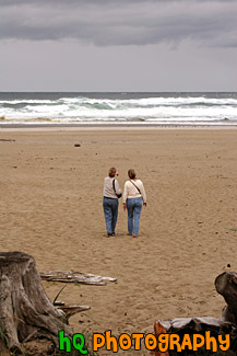 Ladies Walking on Beach