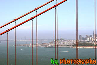 Bay Bridge seen through Golden Gate Bridge