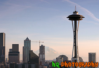 Space Needle, Seattle, & Mt. Rainier