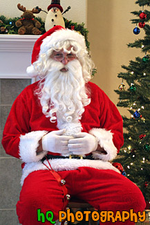 Close Up of Santa Sitting in Chair