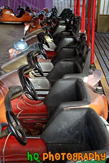 Line of Bumper Cars