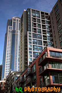 Blue Sky & Seattle Downtown Buildings