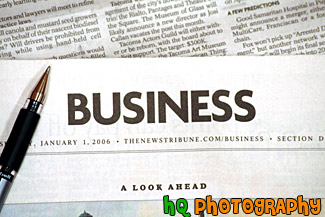 Business Section of Newspaper