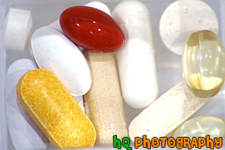 Vitamin Pills Close Up