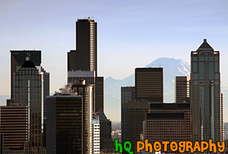 Seattle Buildings & Mt. Rainier in Background