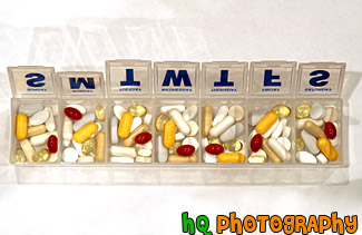 Vitamins in Weekly Pill Holder