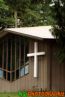 Close Up of Church Building & Cross