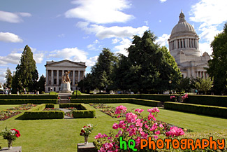 Capitol Building, Garden, and Statue