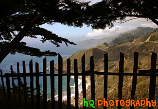 Pacific Ocean View Through Fence