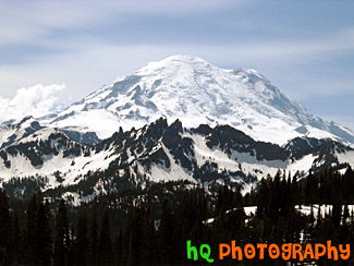 Close up of Mt. Rainier at Tipsoo Lake