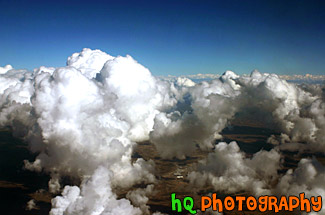 Blue Sky & Puffy Clouds taken from Above