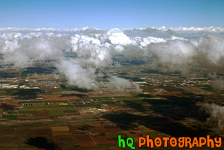 Arizona Aerial View with Puffy Clouds