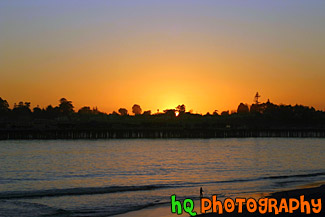 Bright Orange Santa Cruz Sunset