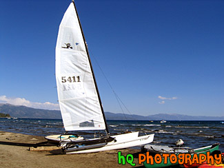 Sailboat & View of Lake Tahoe