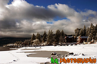 Lake Tahoe Snow, Clouds, & Beach