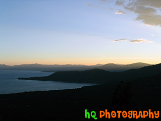 Sky, Mountains, and Sunset of Lake Tahoe