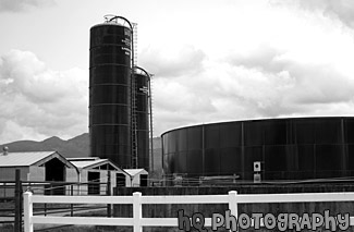 Blue Silo black and white picture