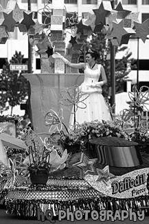 Daffodil Parade Float black and white picture