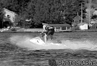 Jet Skiing black and white picture