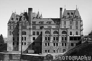 Stadium High School black and white picture