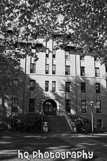 Harstad Residence Hall at PLU black and white picture