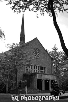 Eastvold Chapel at PLU black and white picture