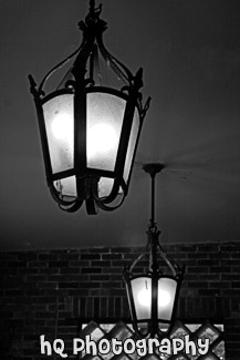 Lights at Chapel black and white picture