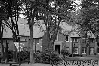 Xavier Hall at PLU black and white picture