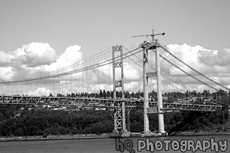 Narrows Bridge up Close black and white picture