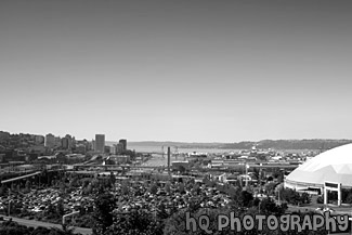 Tacoma From a Hill black and white picture