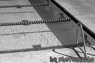 Corner of a Swimming Pool black and white picture