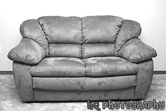 Brown Couch black and white picture