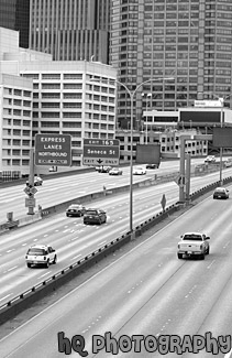 I5 in Seattle black and white picture