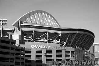 Qwest Field Up Close black and white picture