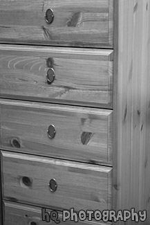 Wood Dresser black and white picture