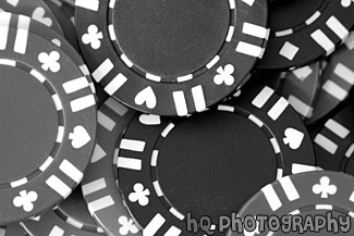 Poker Chips in Color black and white picture