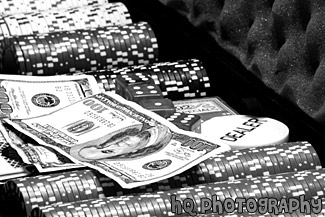 Money in Color black and white picture