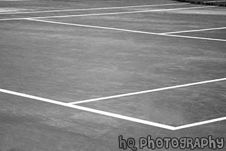 Tennis Court Close Up black and white picture