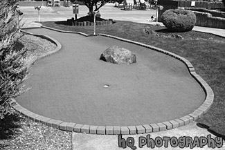 Miniature Golf Course black and white picture