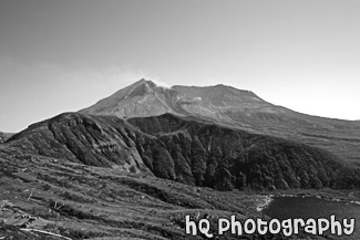 Mt. St. Helens & Spirit Lake black and white picture