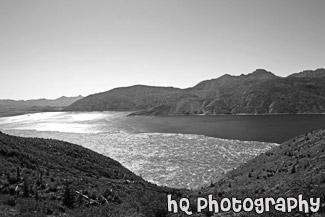 View of Spirit Lake black and white picture