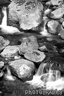 Little Waterfalls of Nickel Creek black and white picture