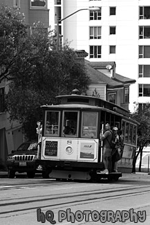 San Francisco Trolley Car black and white picture