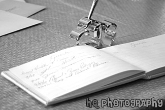 Guestbook at a Wedding black and white picture