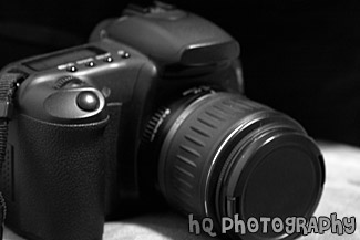 Black SLR Camera black and white picture