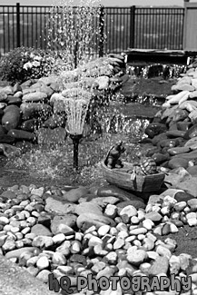 Human-Made Pond black and white picture