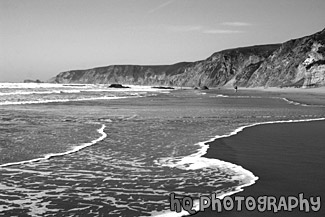 Kehoe Beach, California black and white picture