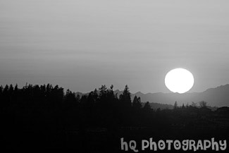 Big Orange Sunset black and white picture